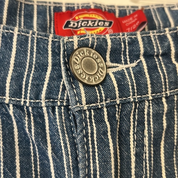 Dickies Women’s Blue & White Pinstriped Jeans - Picture 2 of 6